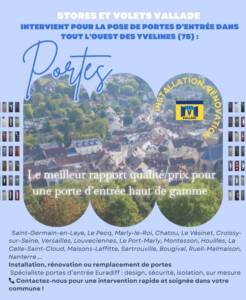 Artisan posant une porte d’entrée dans les Yvelines – intervention à Saint-Germain-en-Laye, Le Pecq, Chatou, Marly-le-Roi